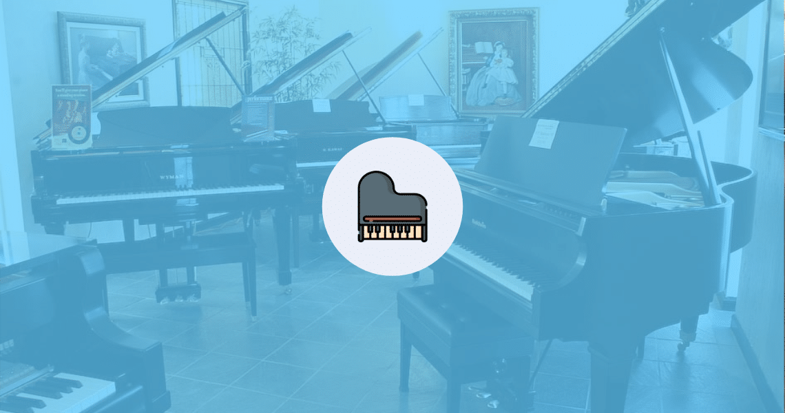 An image of a piano, showcasing expert performances and promoting reduced anxiety.