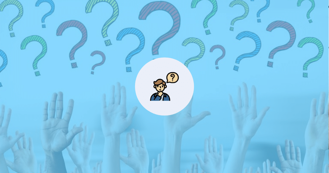 A group of people performing piano with question marks in the air.