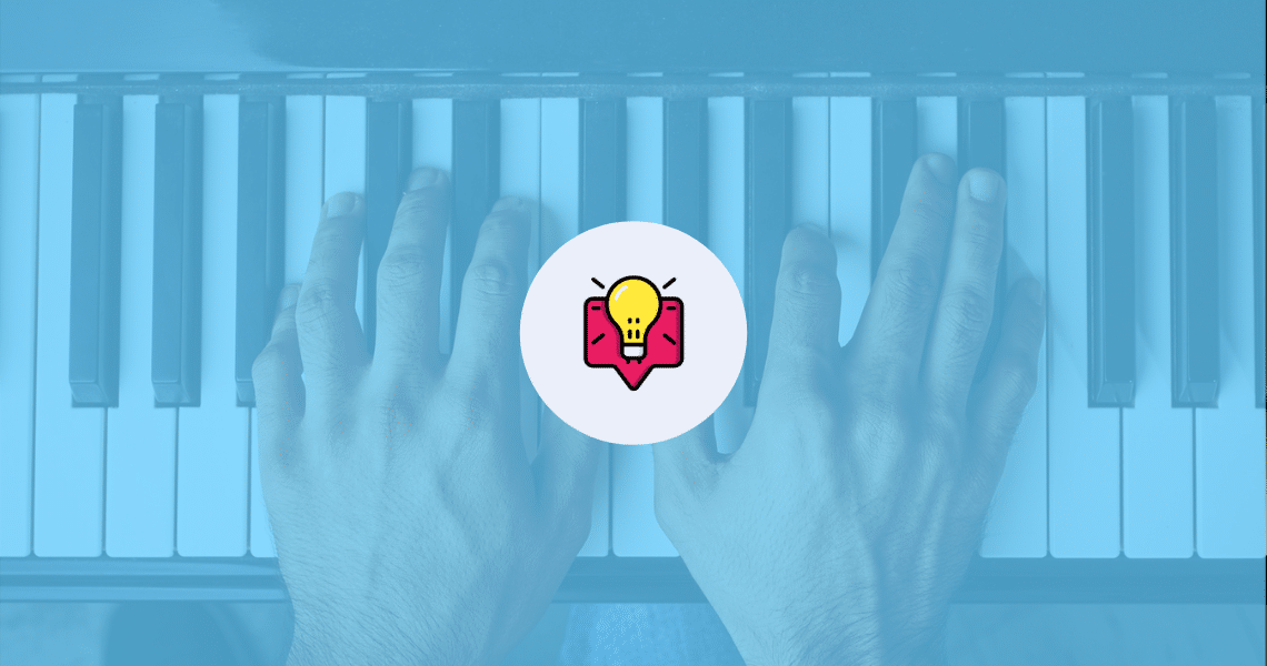 Pianist practicing with a yellow bird.
