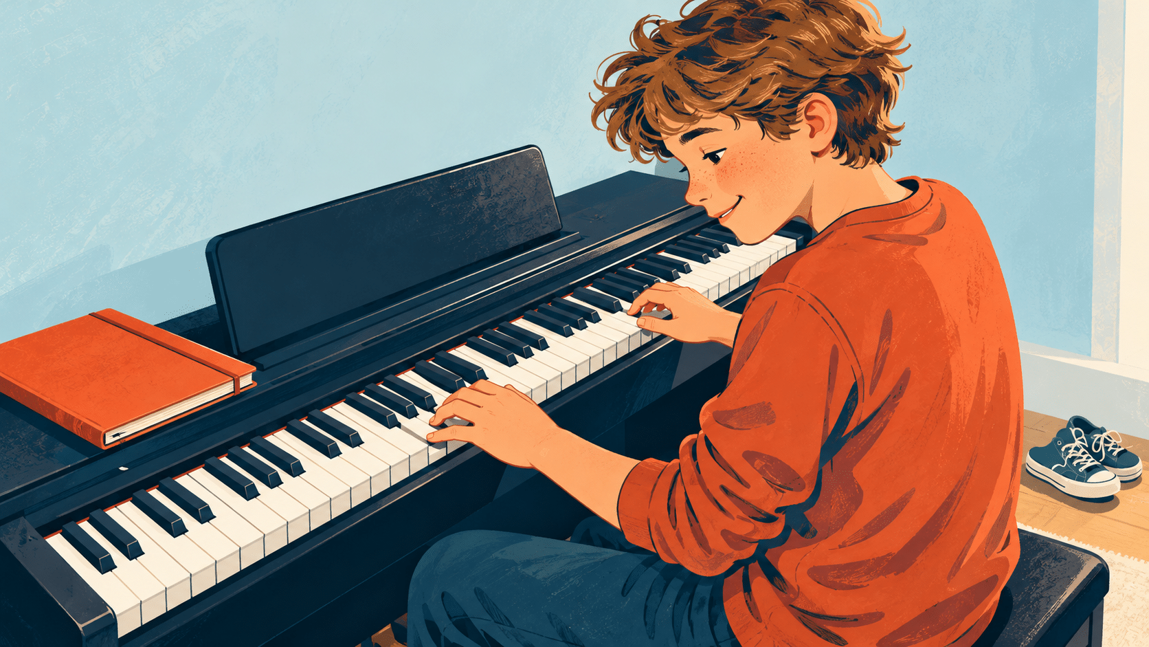 Cozy Piano Practice Moment
